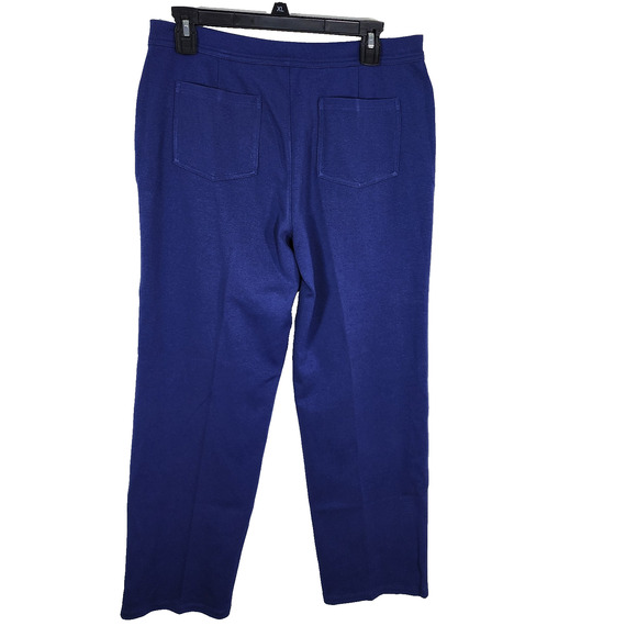 Isaac Mizrahi Live! Womens Petite Ponte Knit Straight Pants Size 10P Zip Pockets - Picture 2 of 11